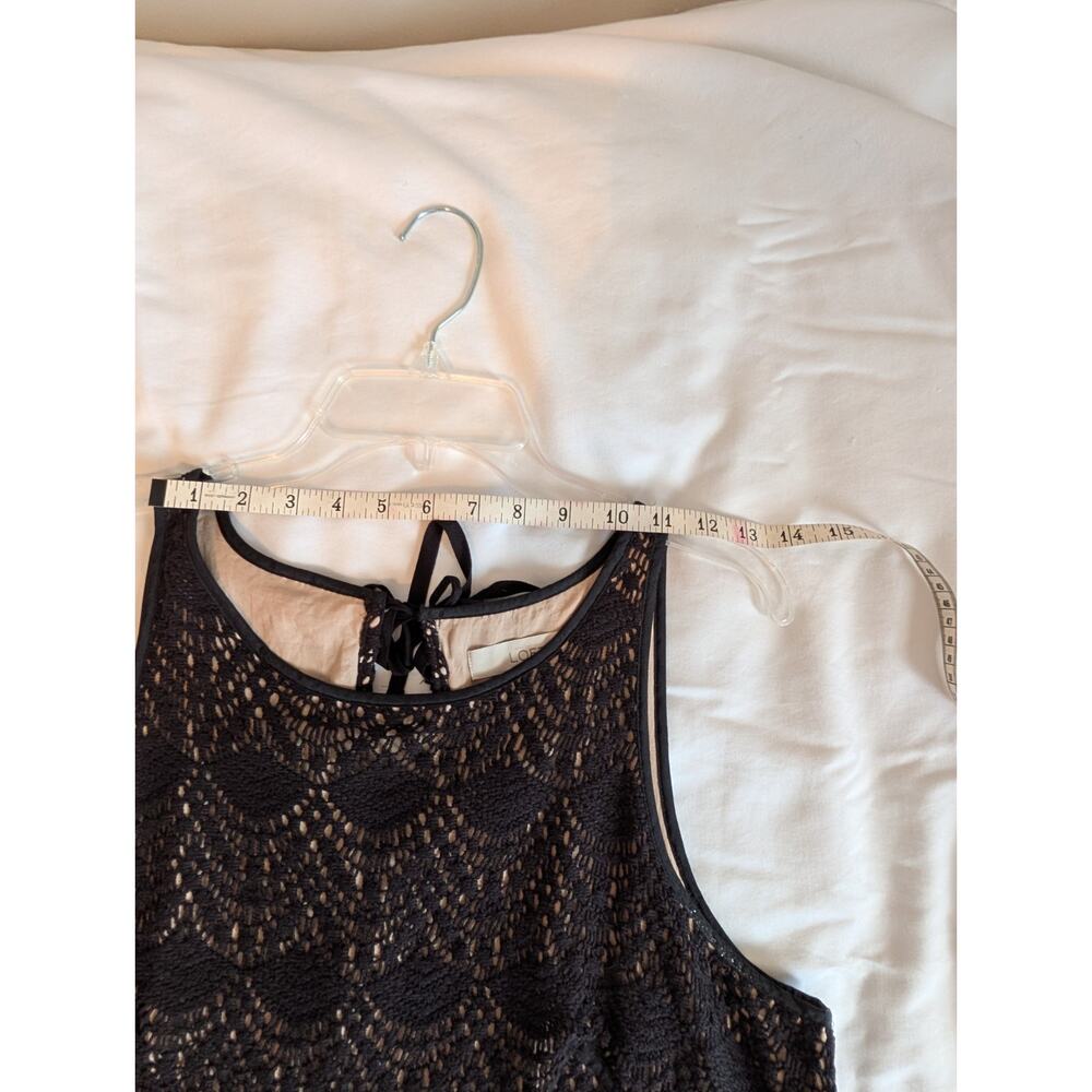 LOFT Women's Lace Dress Sleeveless Keyhole Back 14 Black Excellent Condition - Picture 6 of 8